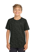 Sport-Tek Youth Digi Camo Tee. YST460 - Black - front