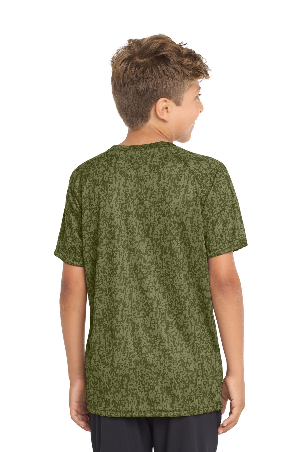 Sport-Tek Youth Digi Camo Tee. YST460 - Olive Drab Green - back