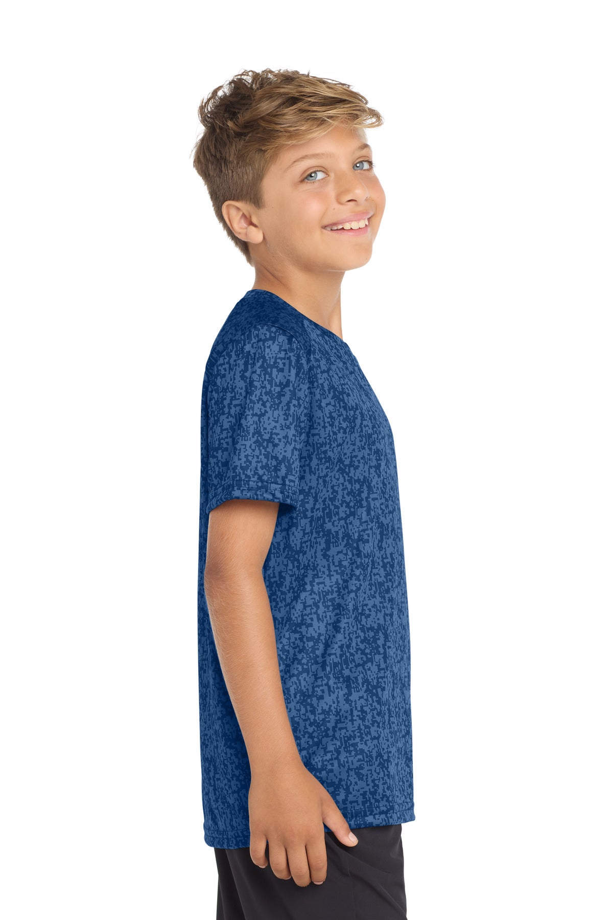 Sport-Tek Youth Digi Camo Tee. YST460 - Royal - side