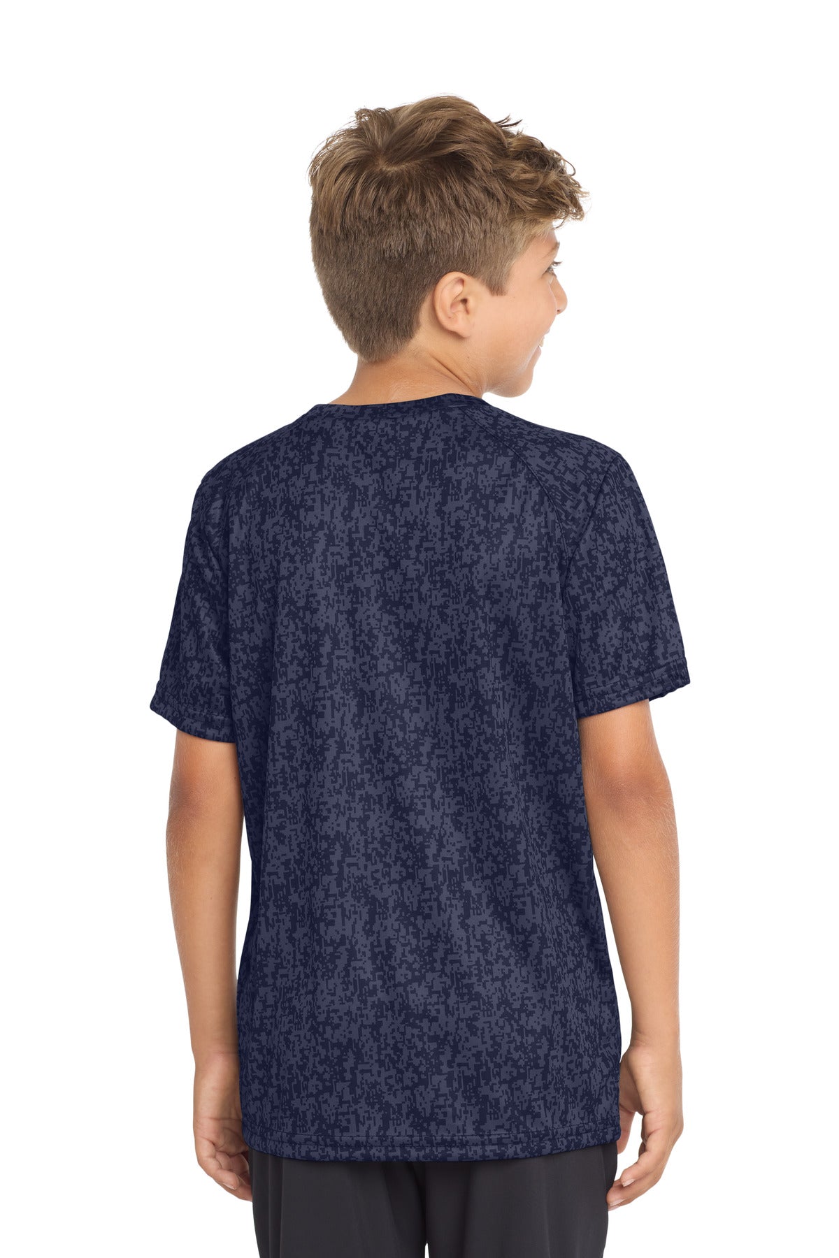 Sport-Tek Youth Digi Camo Tee. YST460 - True Navy - back