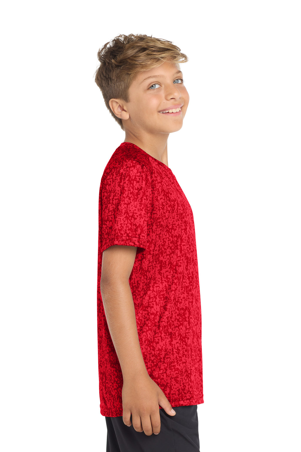 Sport-Tek Youth Digi Camo Tee. YST460 - True Red - side
