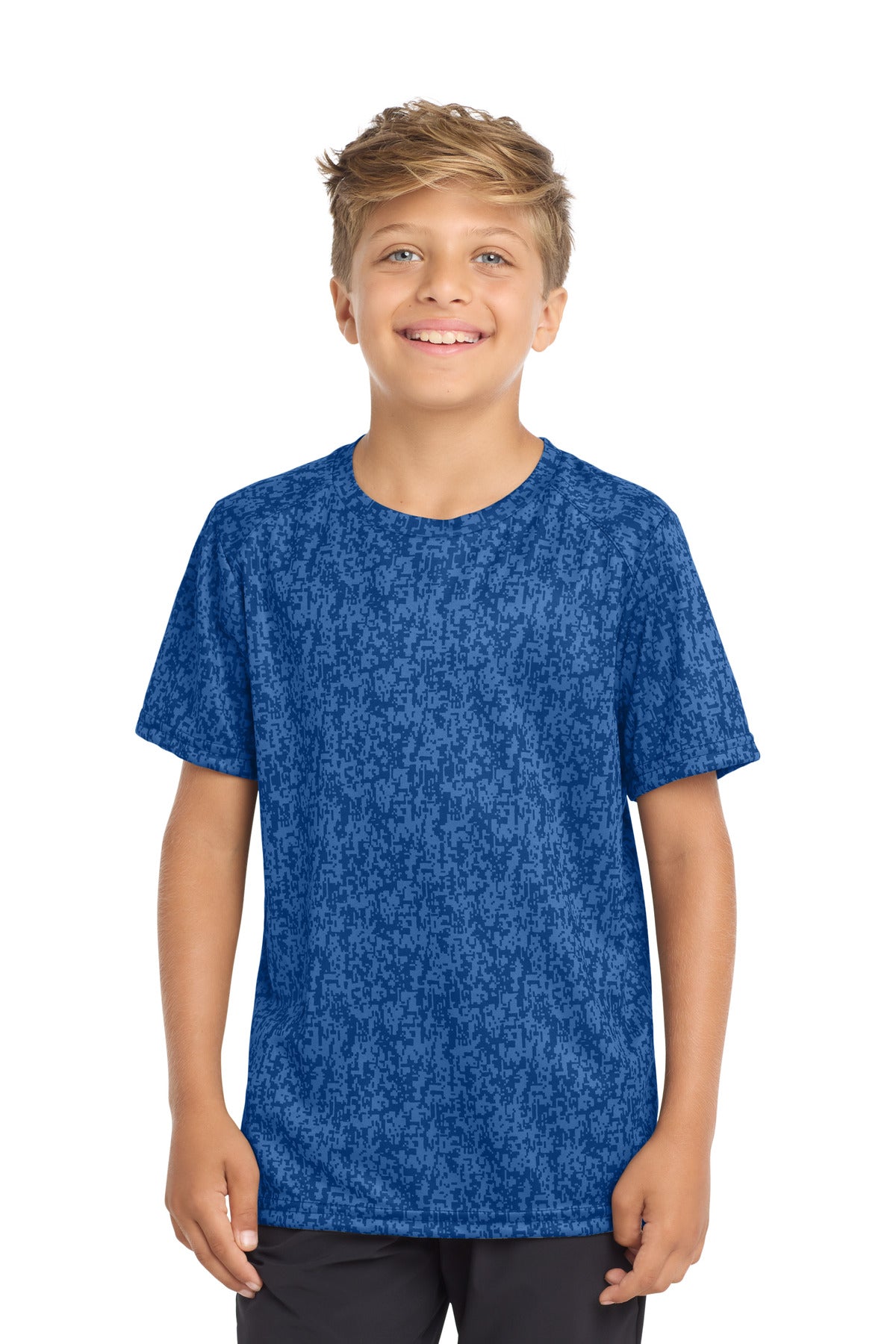 Sport-Tek Youth Digi Camo Tee. YST460 - True Royal - front