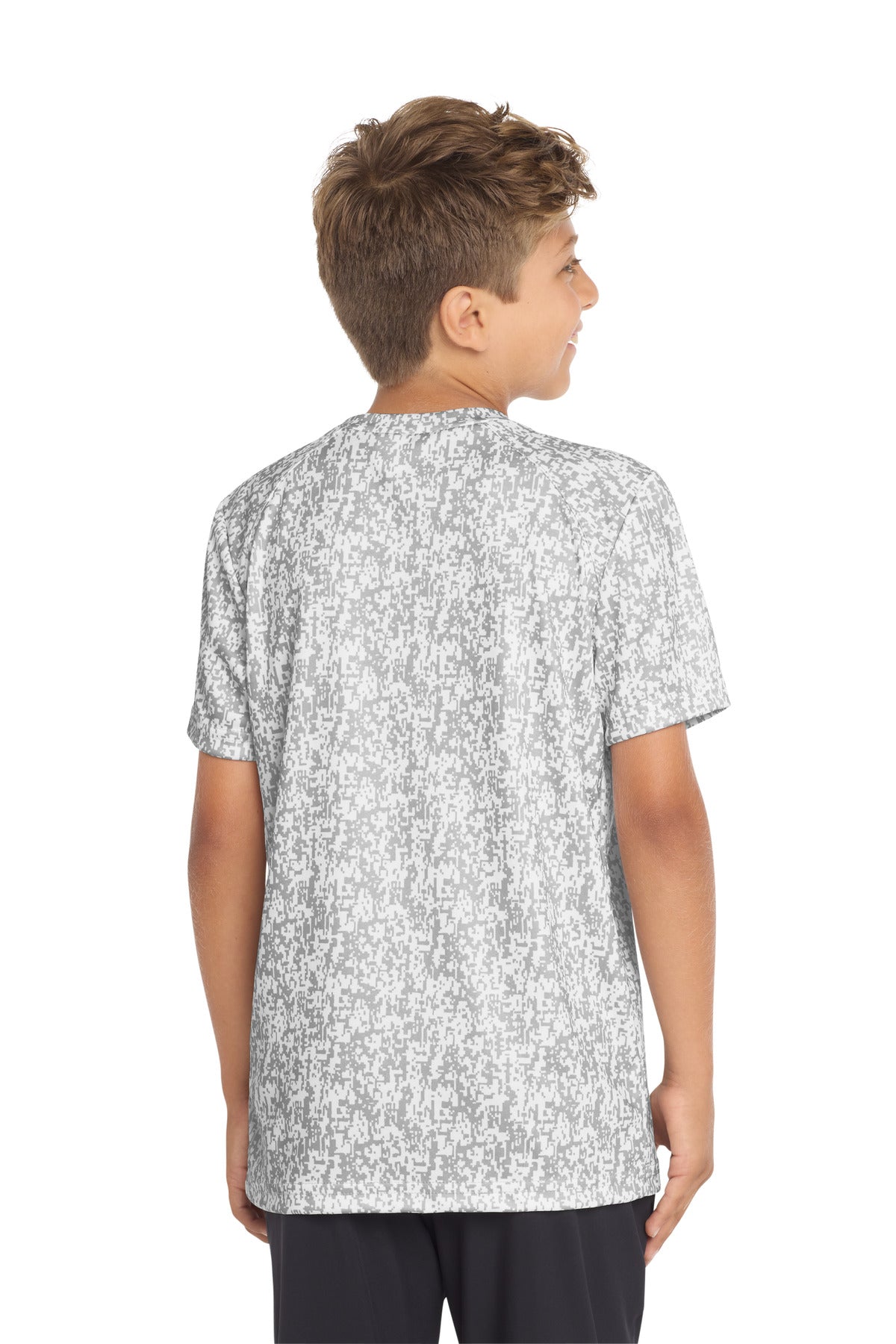 Sport-Tek Youth Digi Camo Tee. YST460 - White - back
