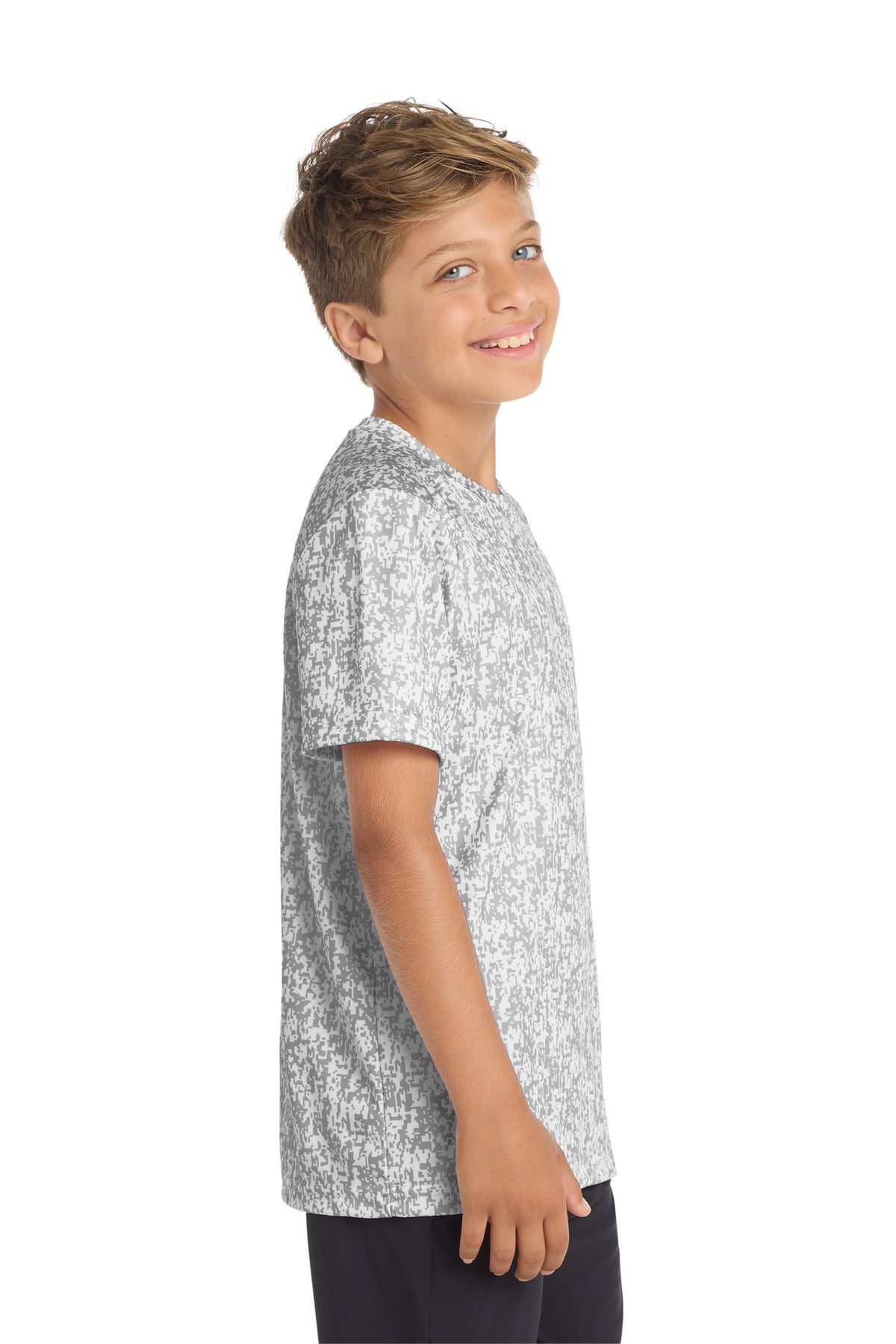 Sport-Tek Youth Digi Camo Tee. YST460 - White - side