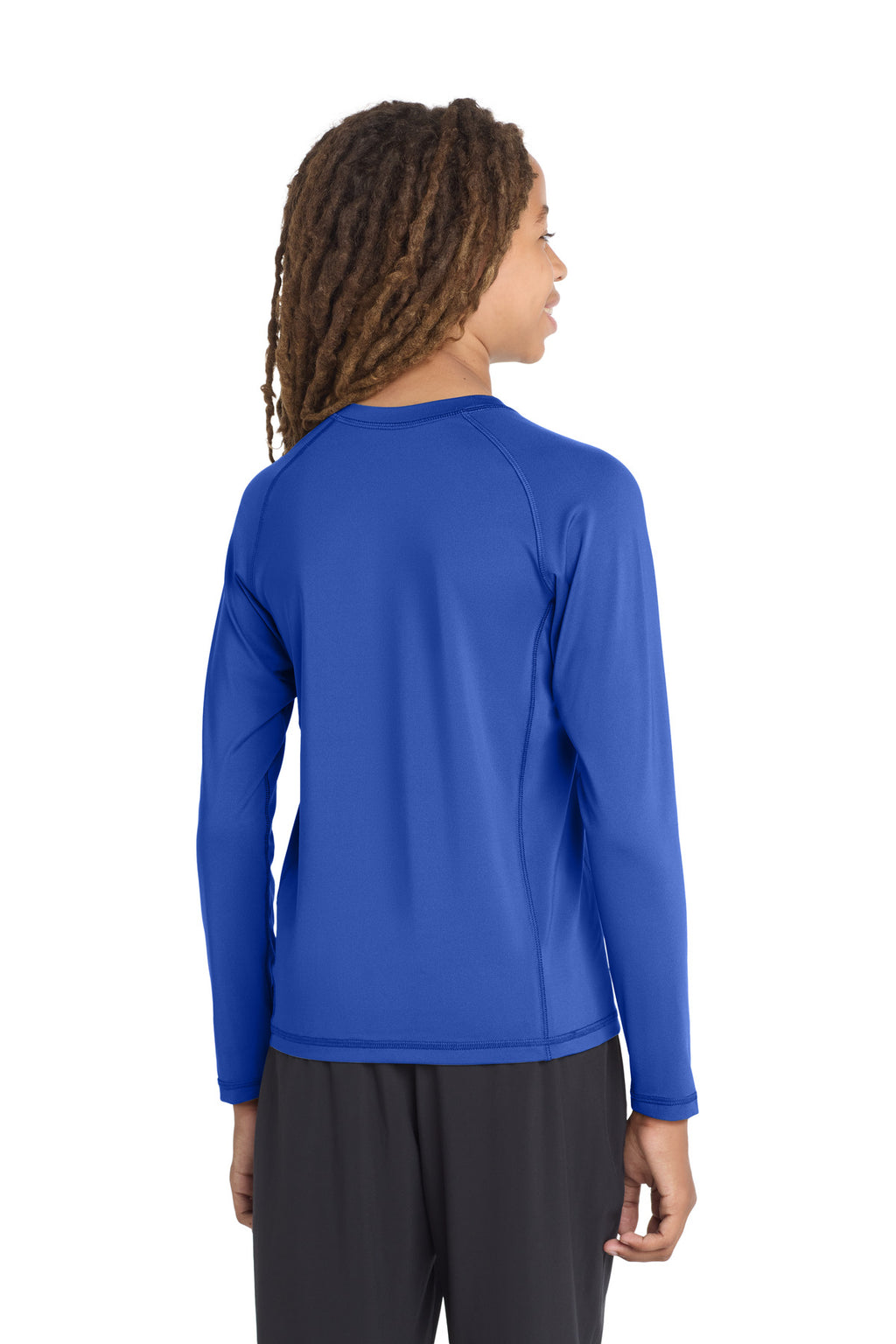 Sport-Tek Youth Long Sleeve Rashguard Tee. YST470LS - True Royal - back