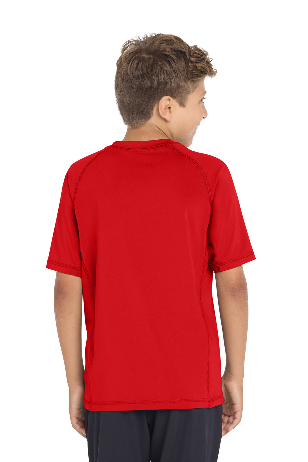 Sport-Tek Youth Rashguard Tee. YST470 - True Red - back