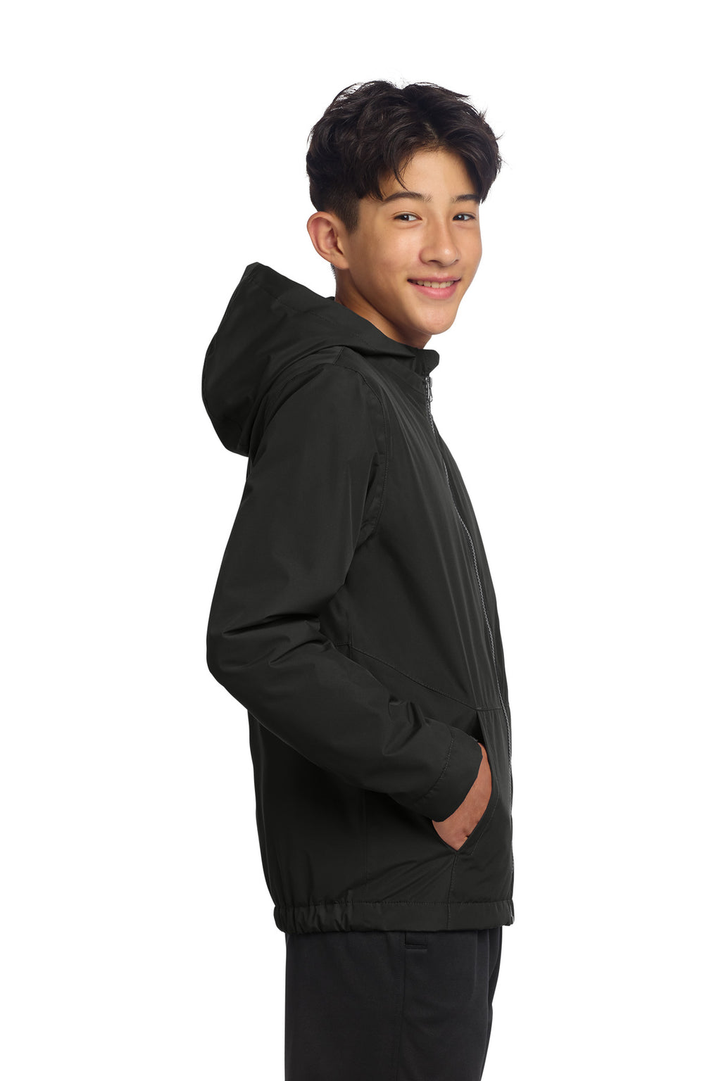 Sport-Tek Youth Waterproof Insulated Jacket YST56 - Black - side