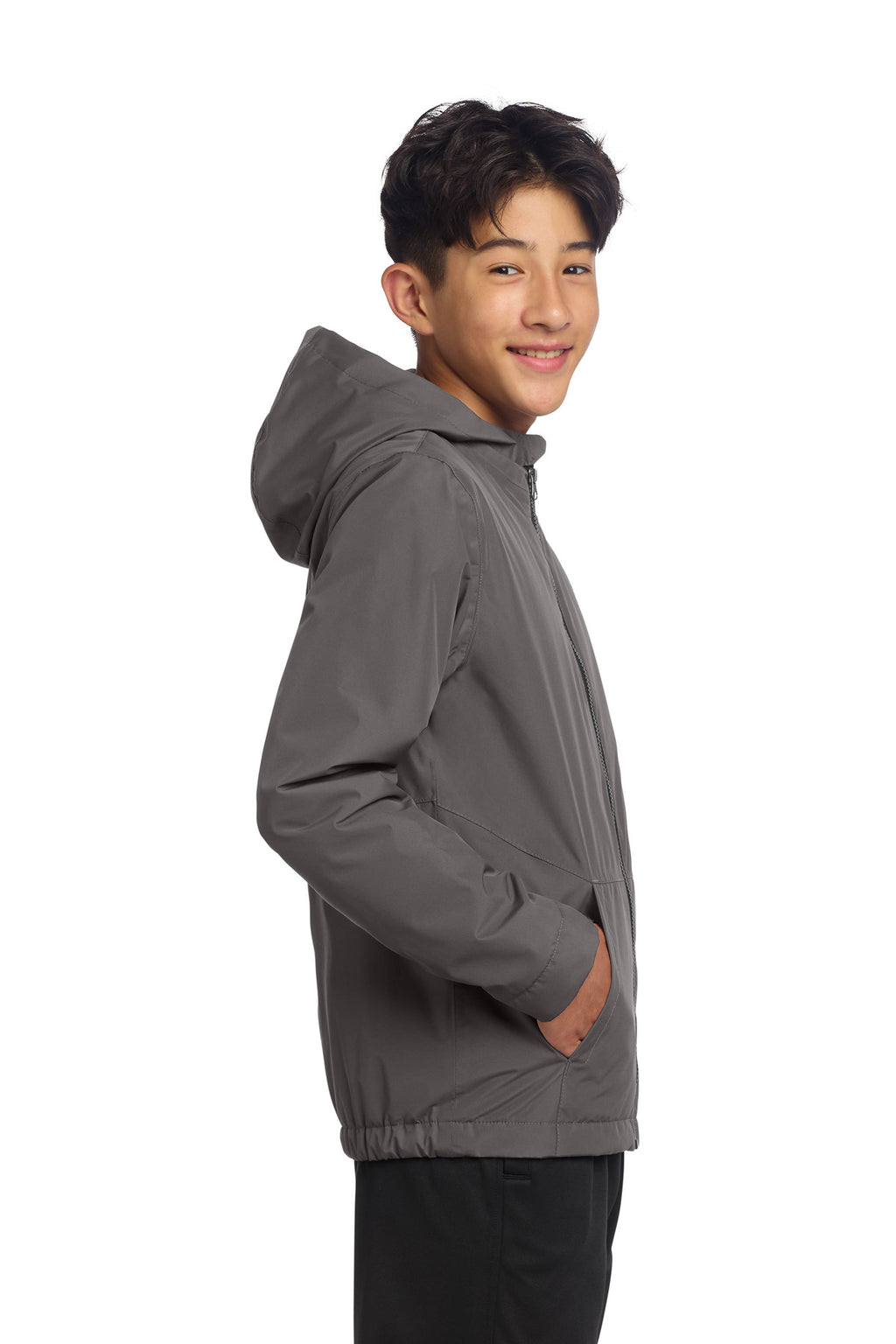 Sport-Tek Youth Waterproof Insulated Jacket YST56 - Graphite - side