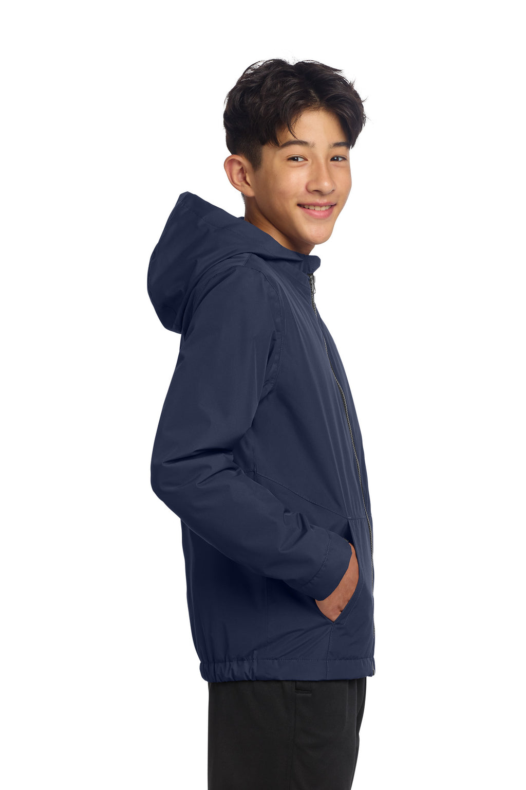 Sport-Tek Youth Waterproof Insulated Jacket YST56 - True Navy - side