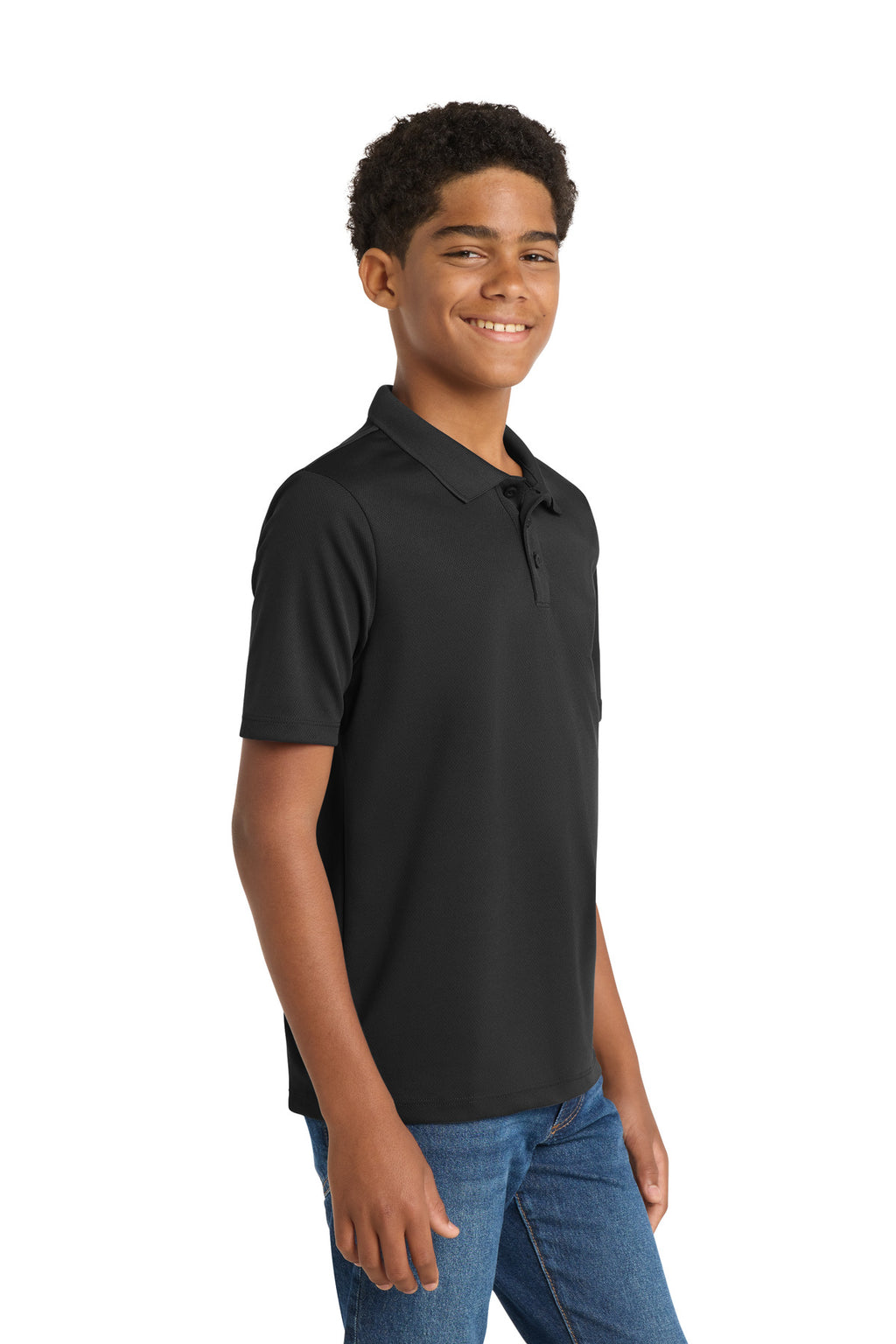 Sport-Tek Youth PosiCharge RacerMesh Polo. YST640 - Black - side