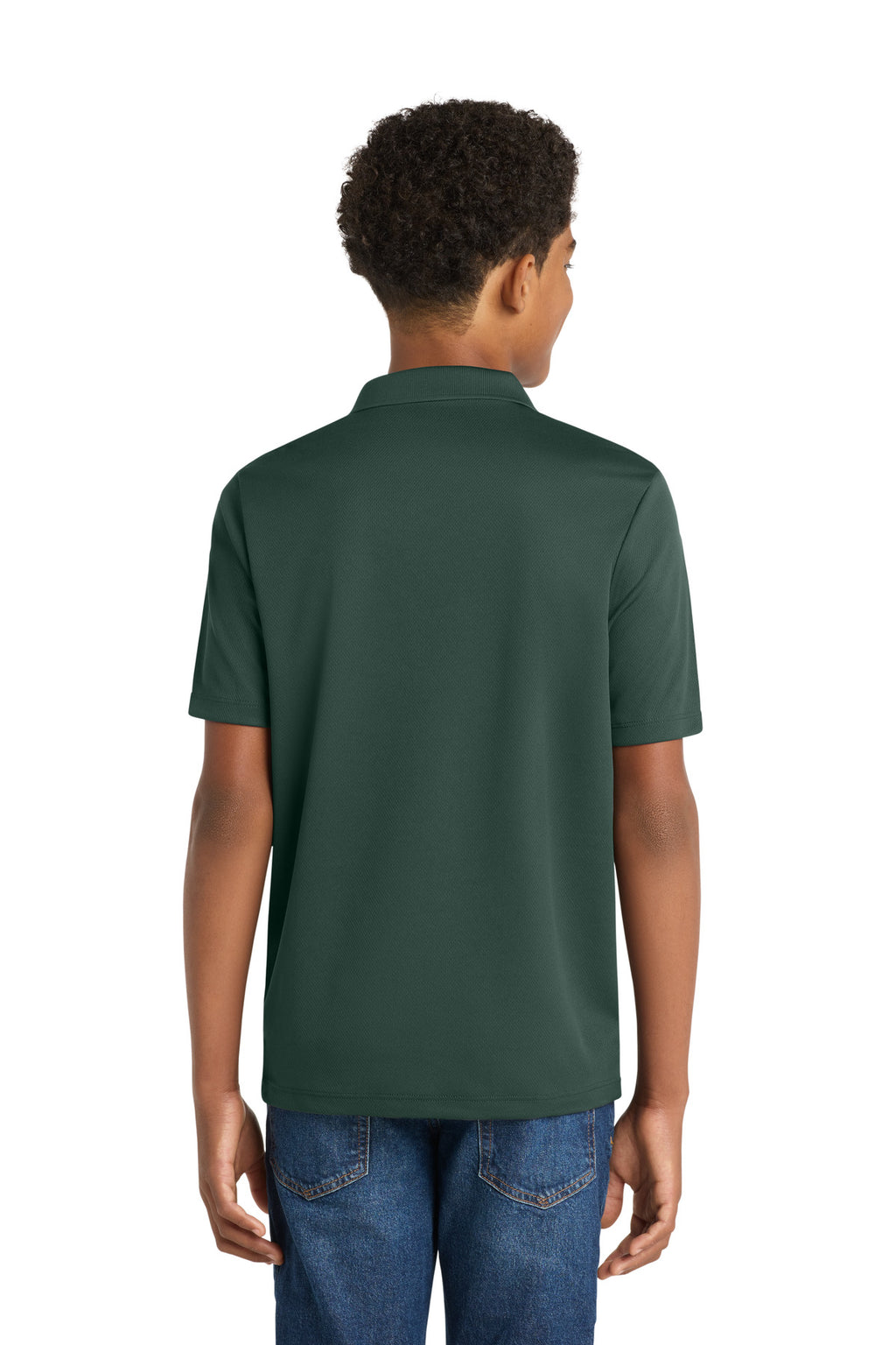 Sport-Tek Youth PosiCharge RacerMesh Polo. YST640 - Dark Forest Green - back