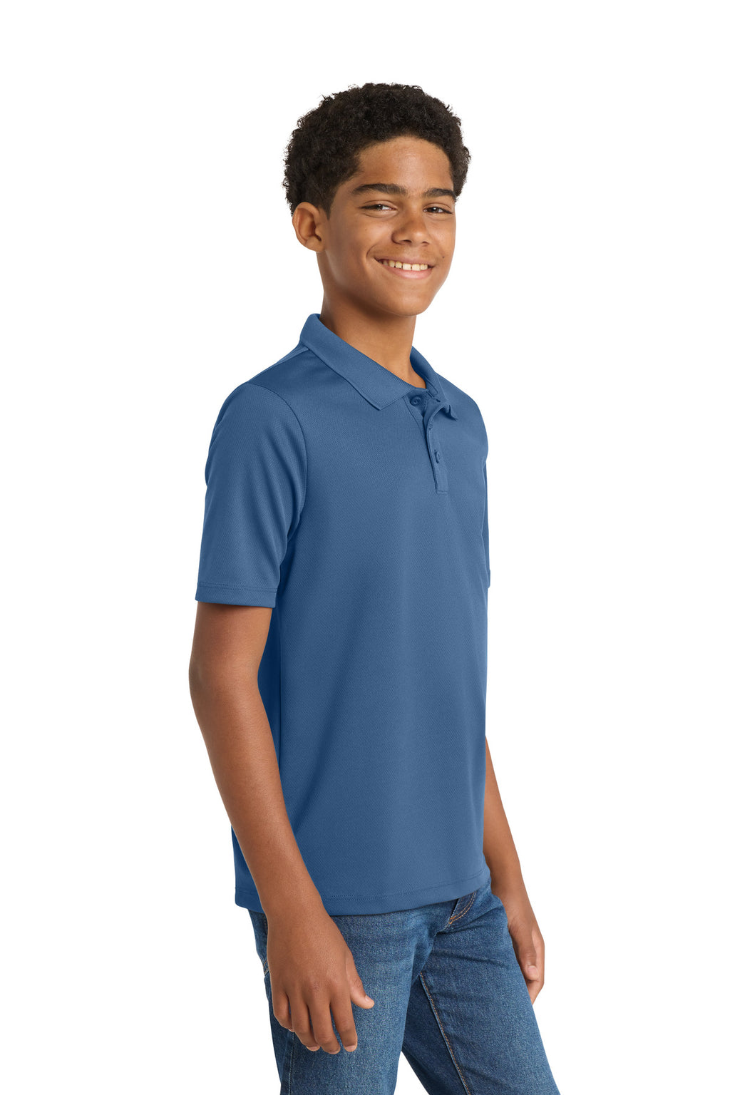Sport-Tek Youth PosiCharge RacerMesh Polo. YST640 - Dawn Blue - side