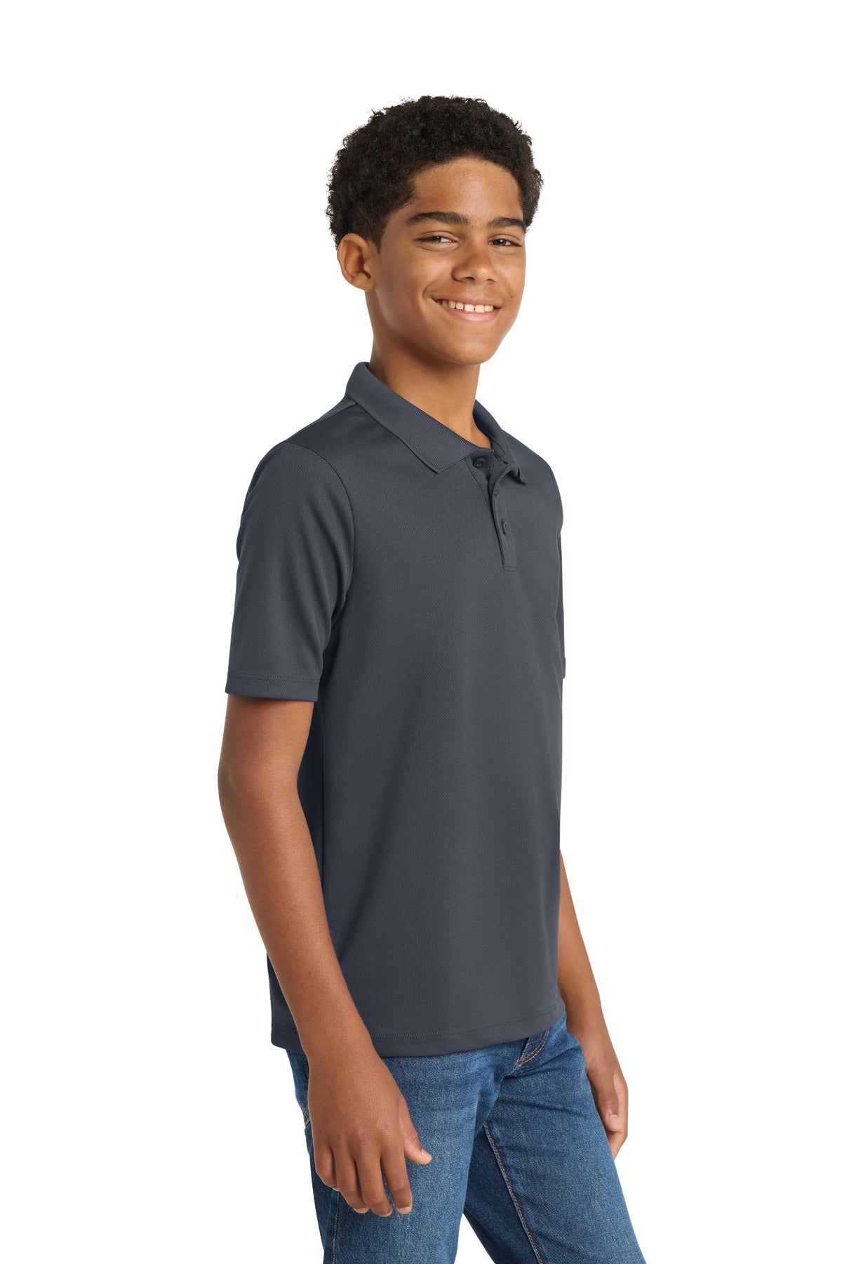 Sport-Tek Youth PosiCharge RacerMesh Polo. YST640 - Graphite - side