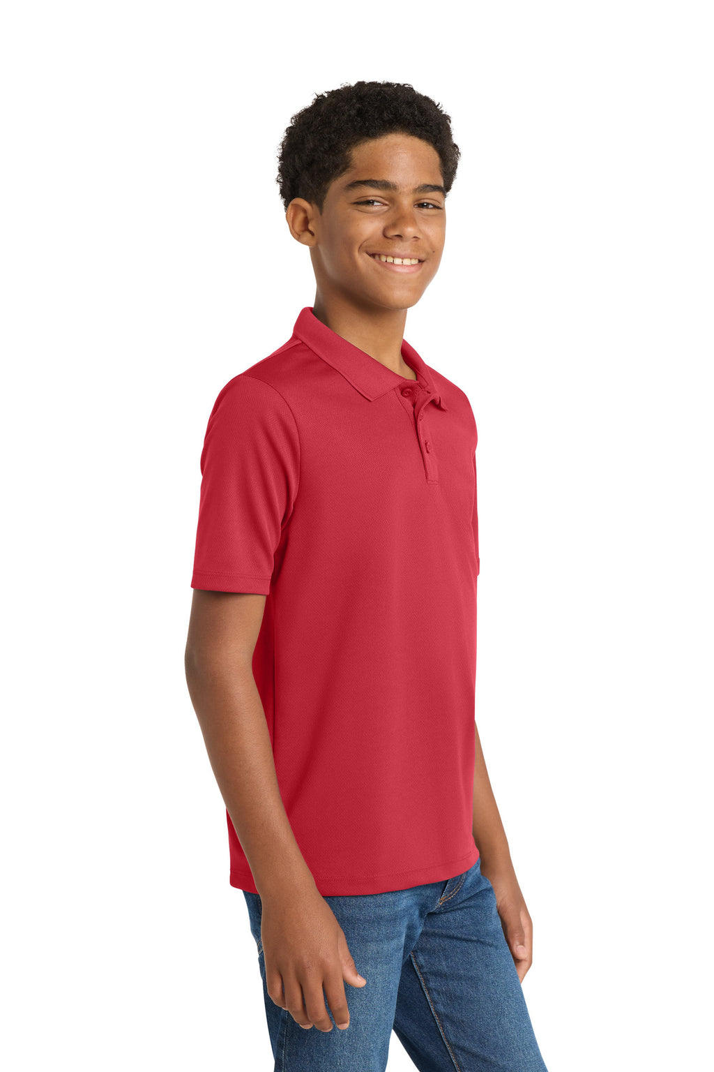 Sport-Tek Youth PosiCharge RacerMesh Polo. YST640 - True Red - side