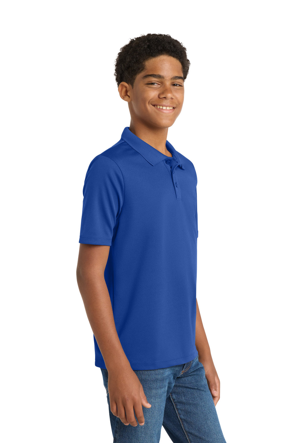 Sport-Tek Youth PosiCharge RacerMesh Polo. YST640 - True Royal - side
