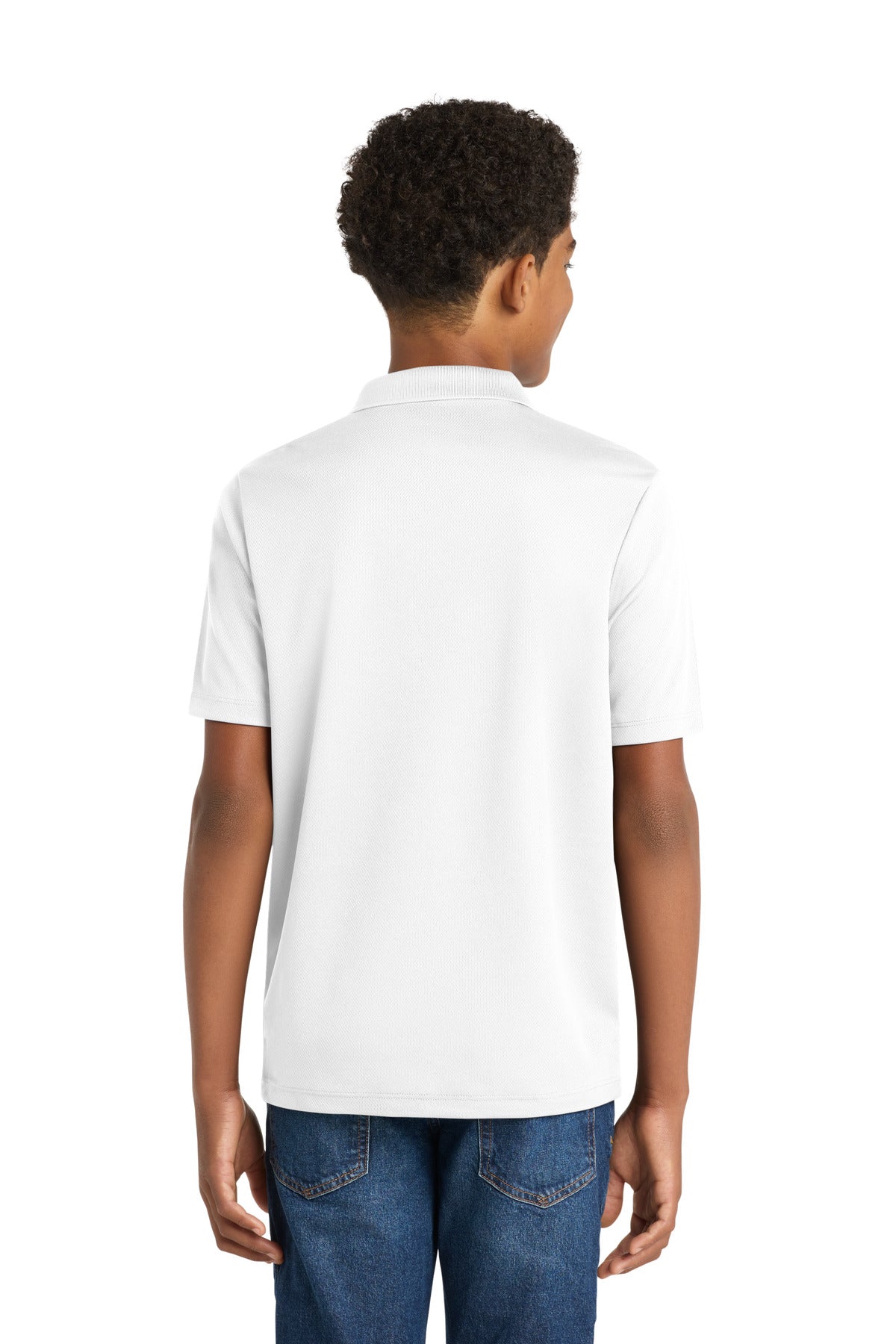 Sport-Tek Youth PosiCharge RacerMesh Polo. YST640 - White - back