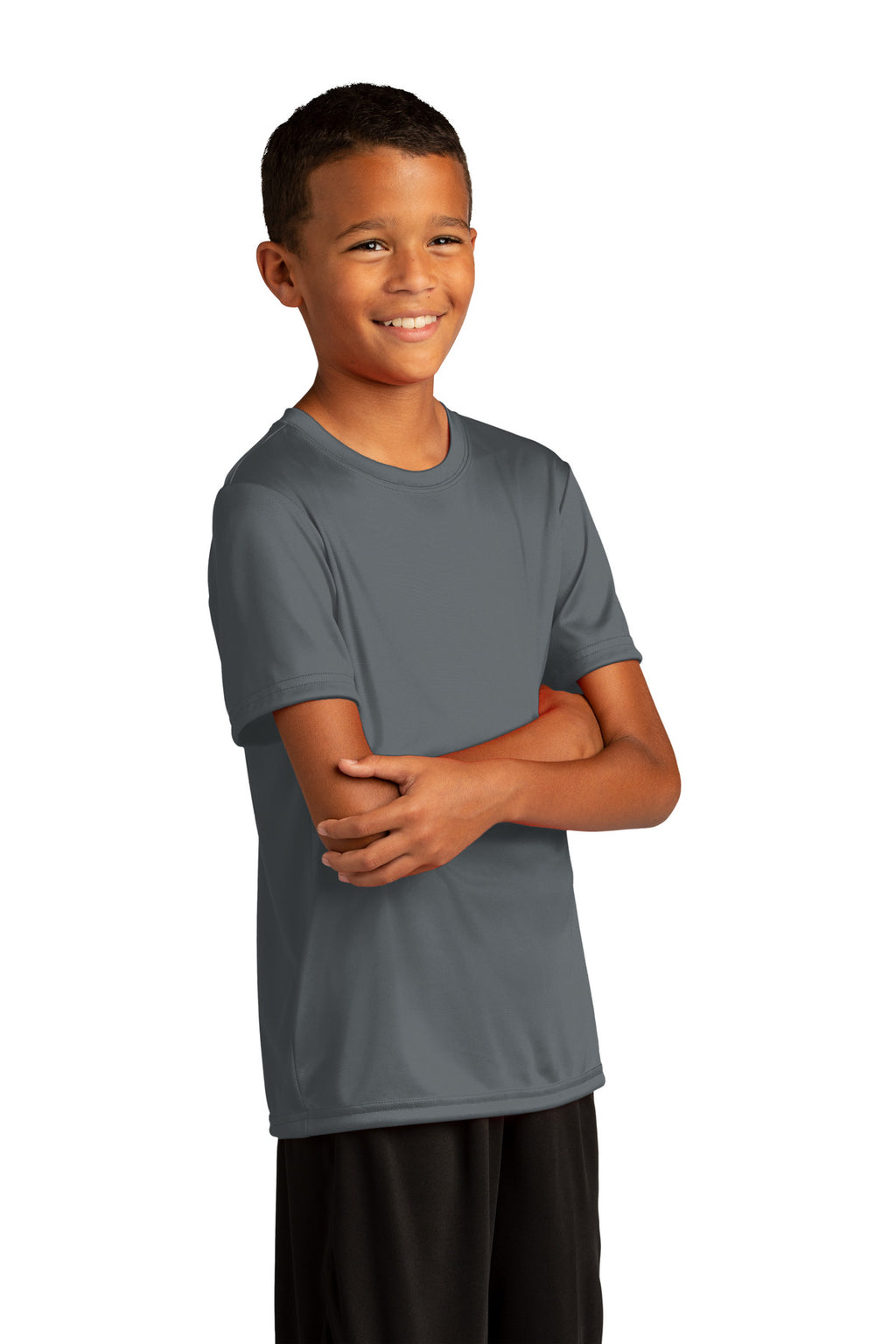 Sport-Tek Youth PosiCharge Re-Compete Tee YST720 - Iron Grey - three_q