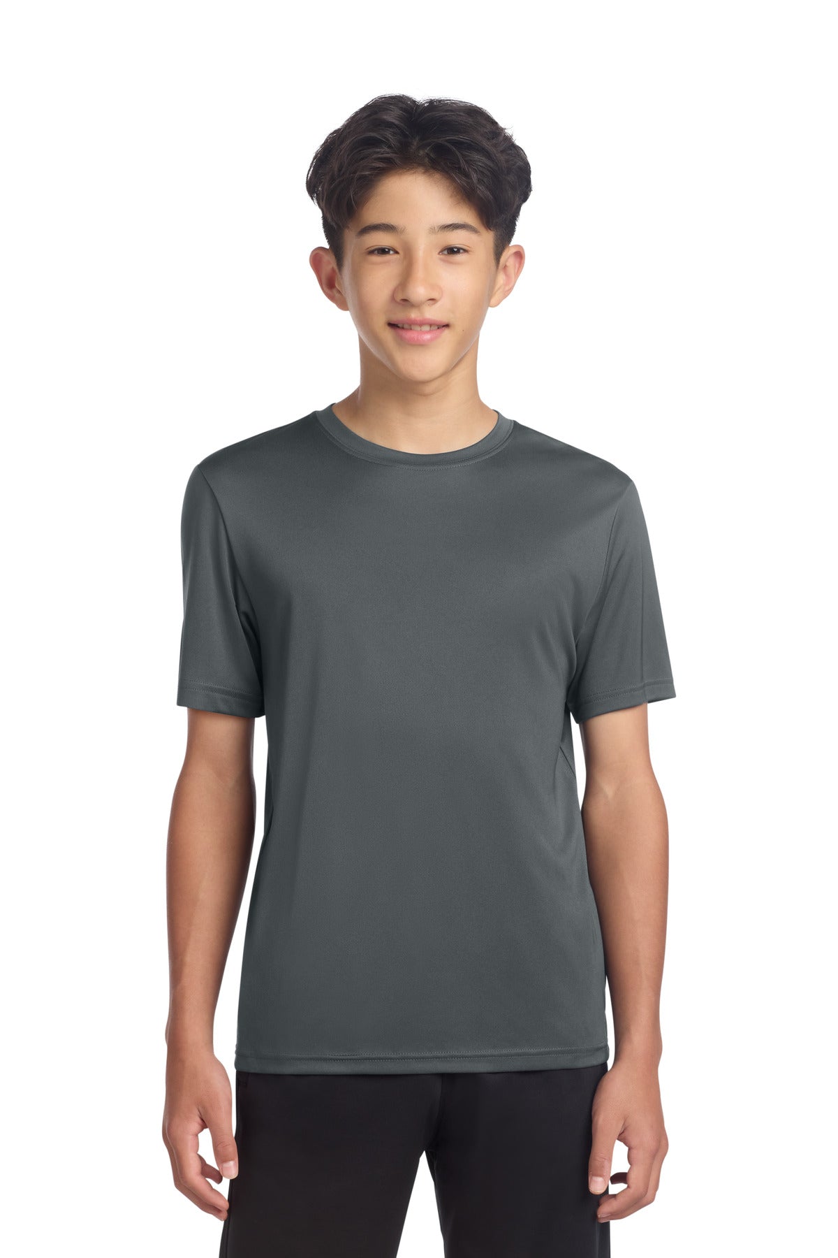 Sport-Tek Youth PosiCharge Re-Compete Tee YST720 - Iron Grey - front
