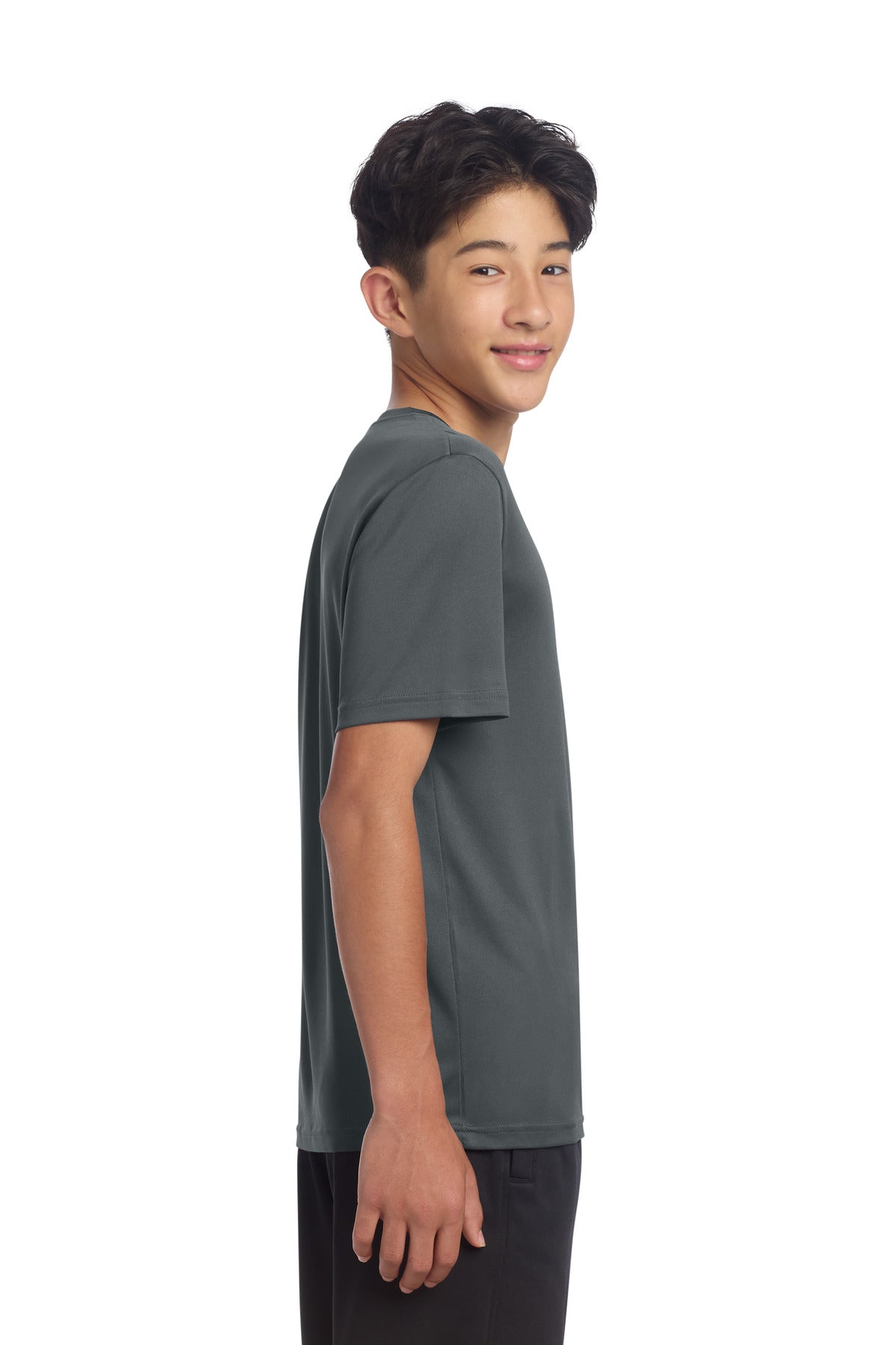 Sport-Tek Youth PosiCharge Re-Compete Tee YST720 - Iron Grey - side