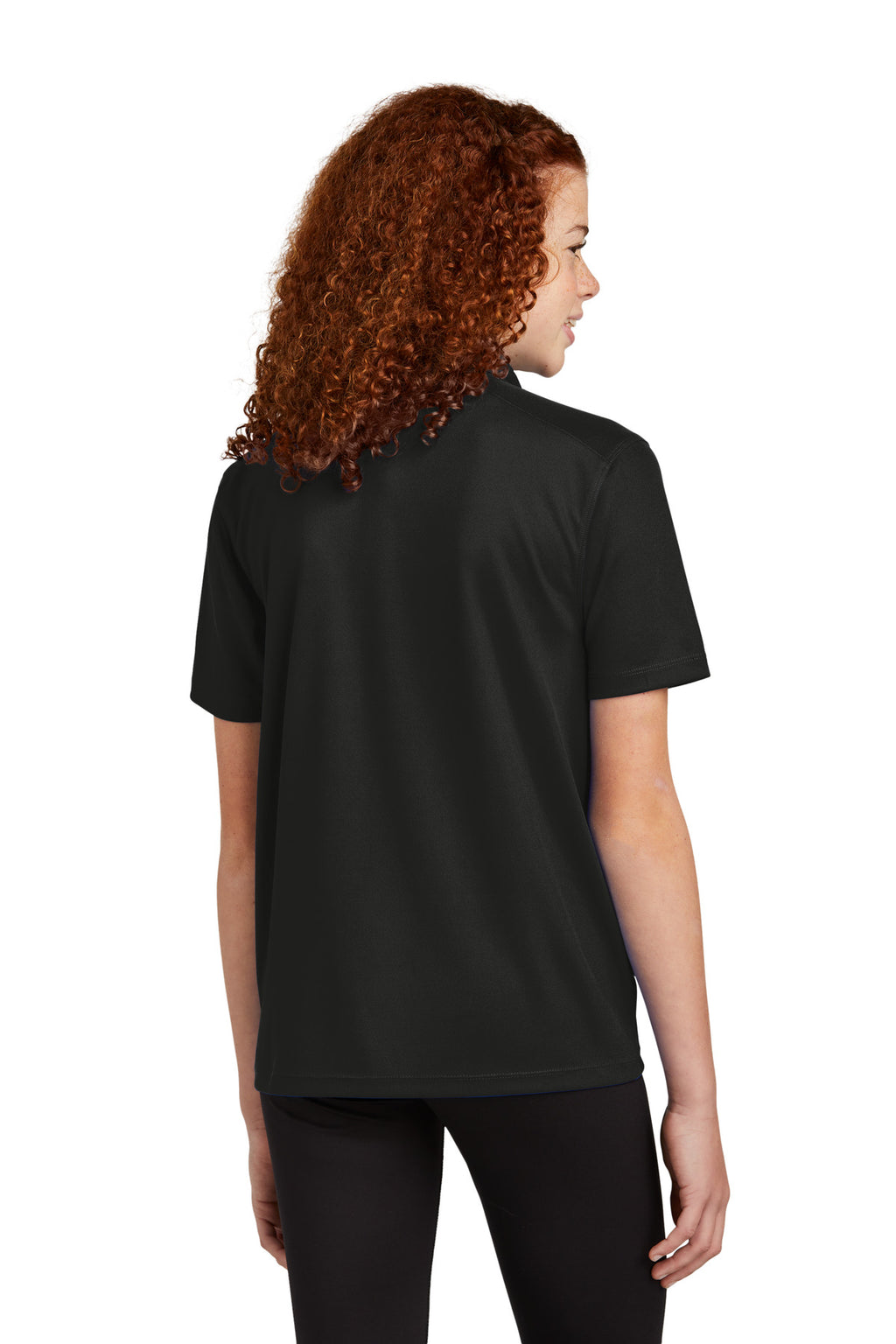 Sport-Tek Youth UV Micropique Polo YST740 - Black - back