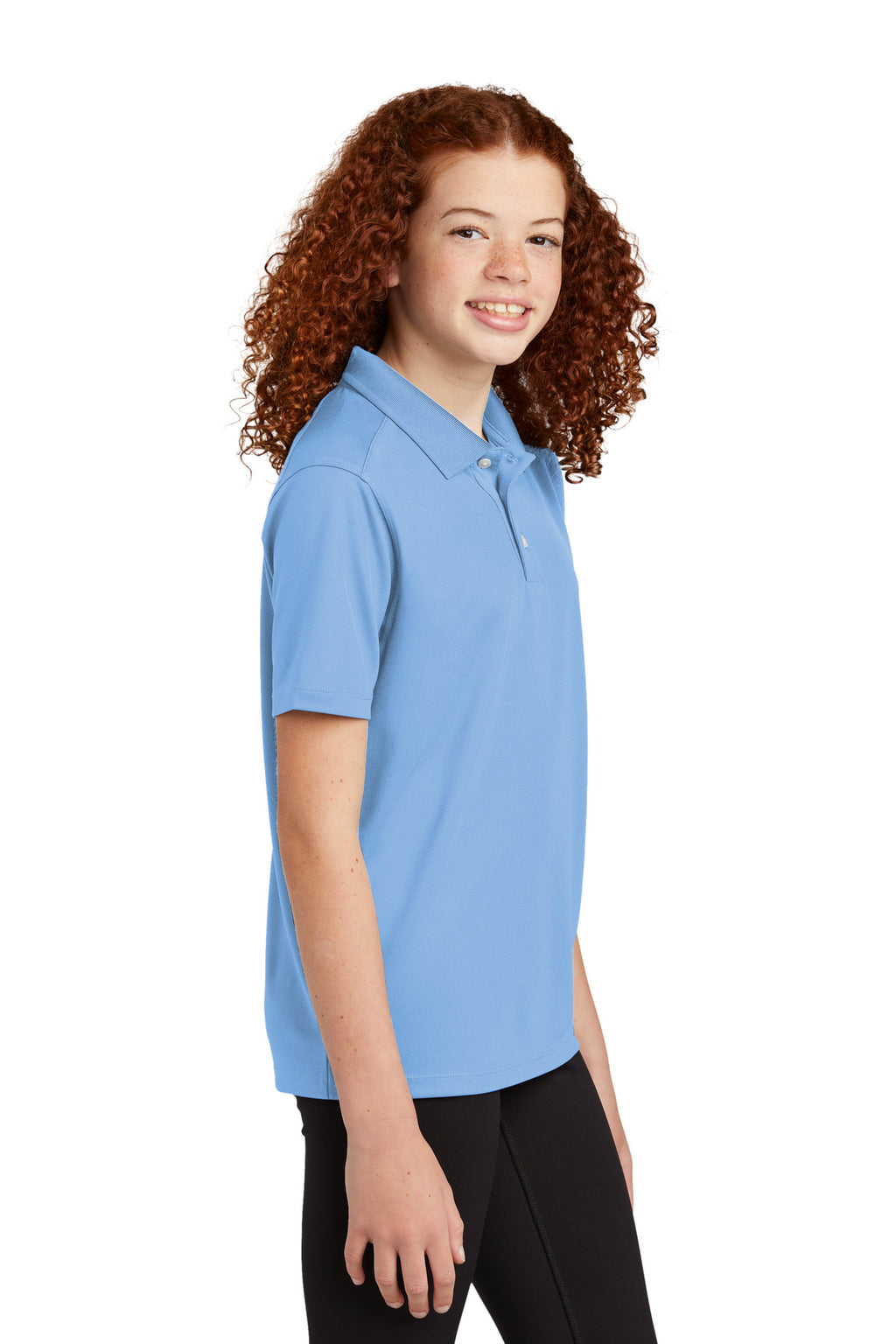 Sport-Tek Youth UV Micropique Polo YST740 - Carolina Blue - side