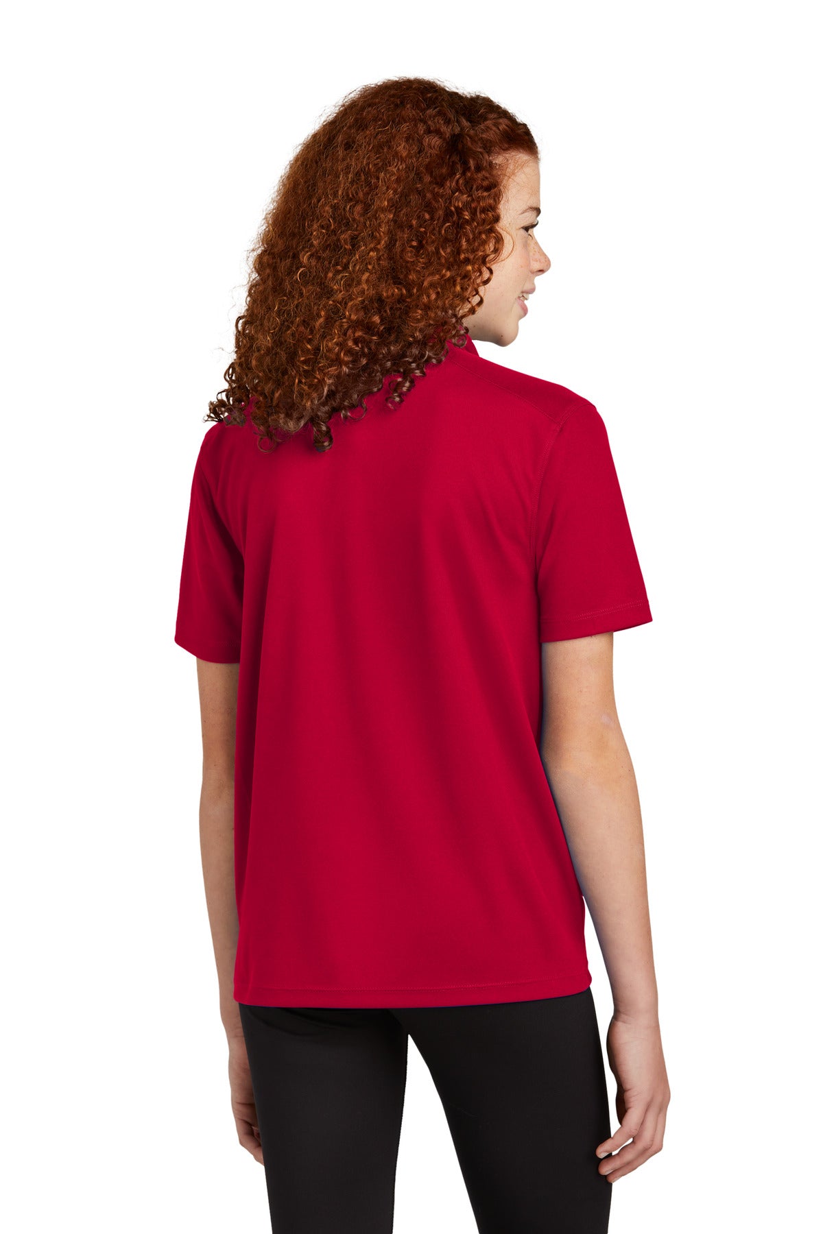 Sport-Tek Youth UV Micropique Polo YST740 - Deep Red - back