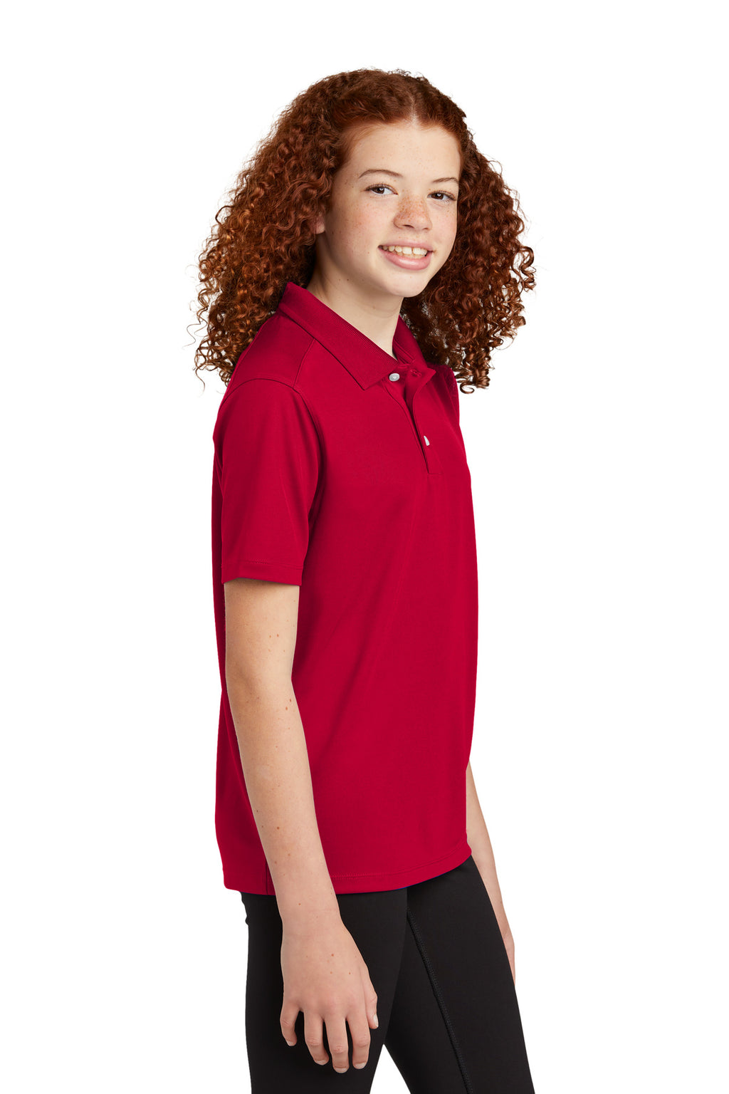 Sport-Tek Youth UV Micropique Polo YST740 - Deep Red - side