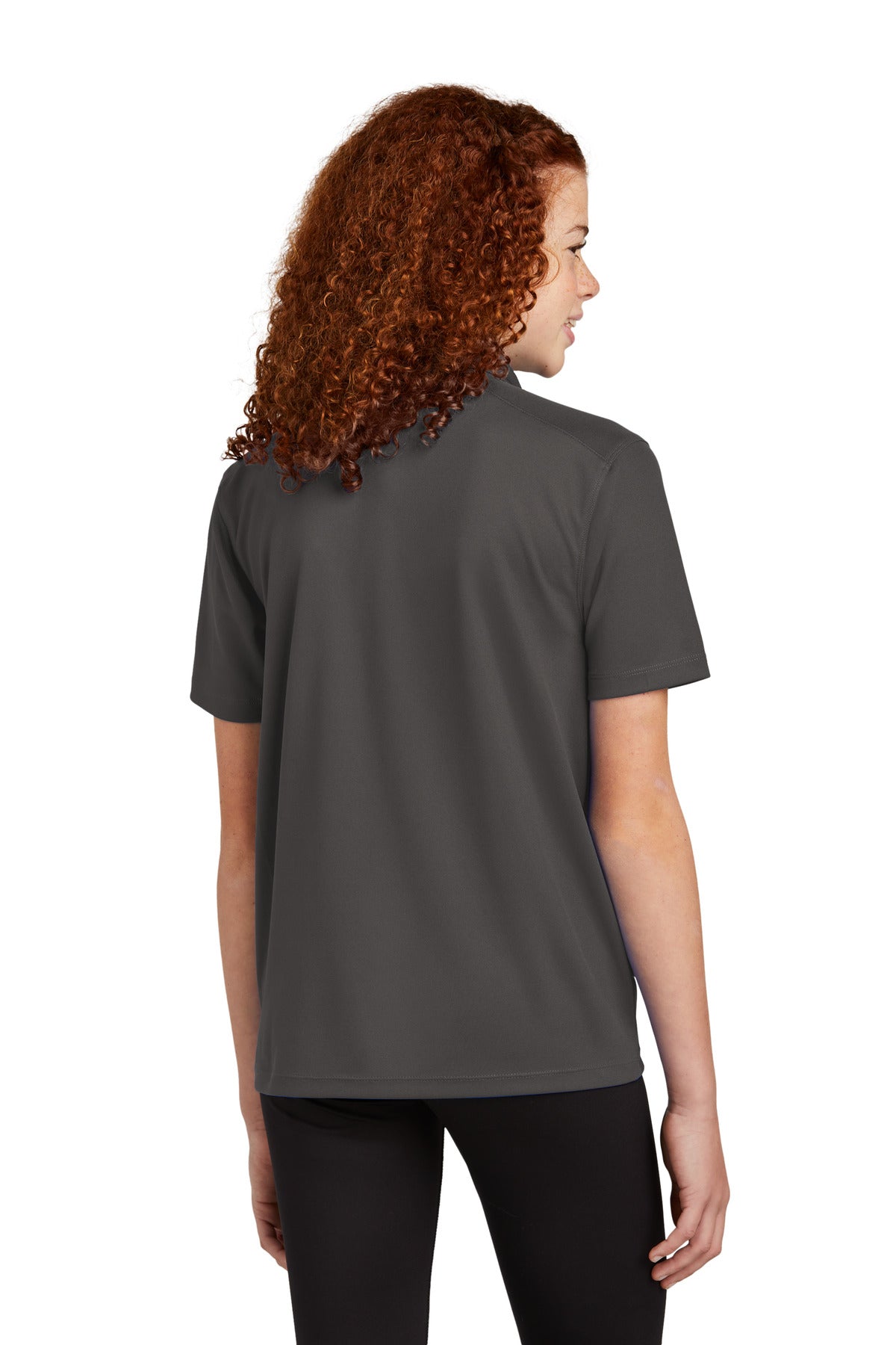 Sport-Tek Youth UV Micropique Polo YST740 - Graphite - back