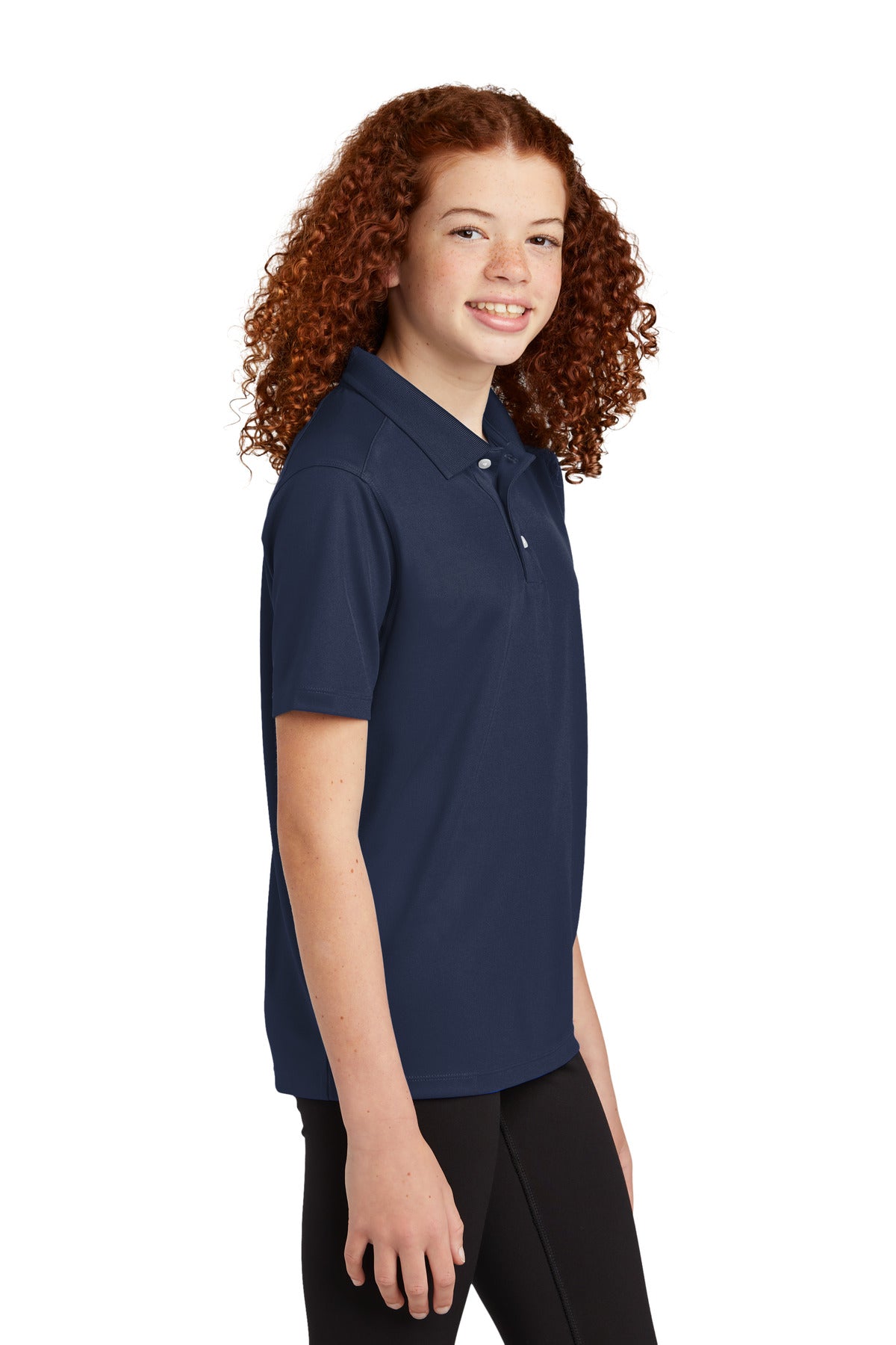 Sport-Tek Youth UV Micropique Polo YST740 - True Navy - side