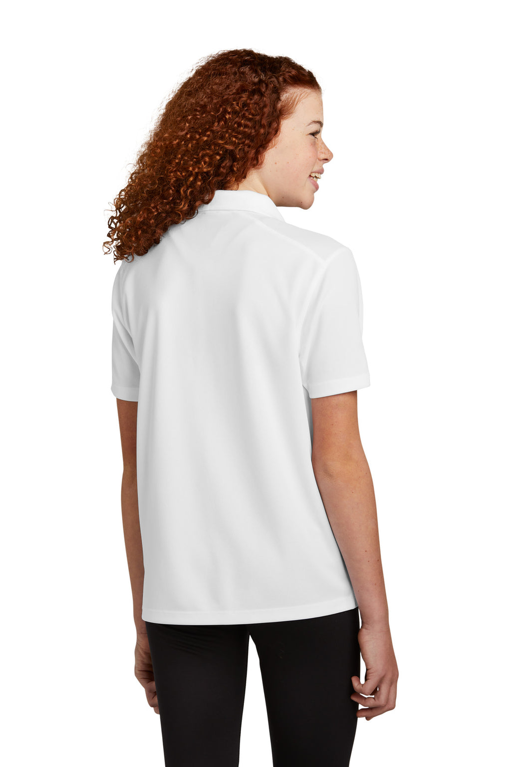 Sport-Tek Youth UV Micropique Polo YST740 - White - back