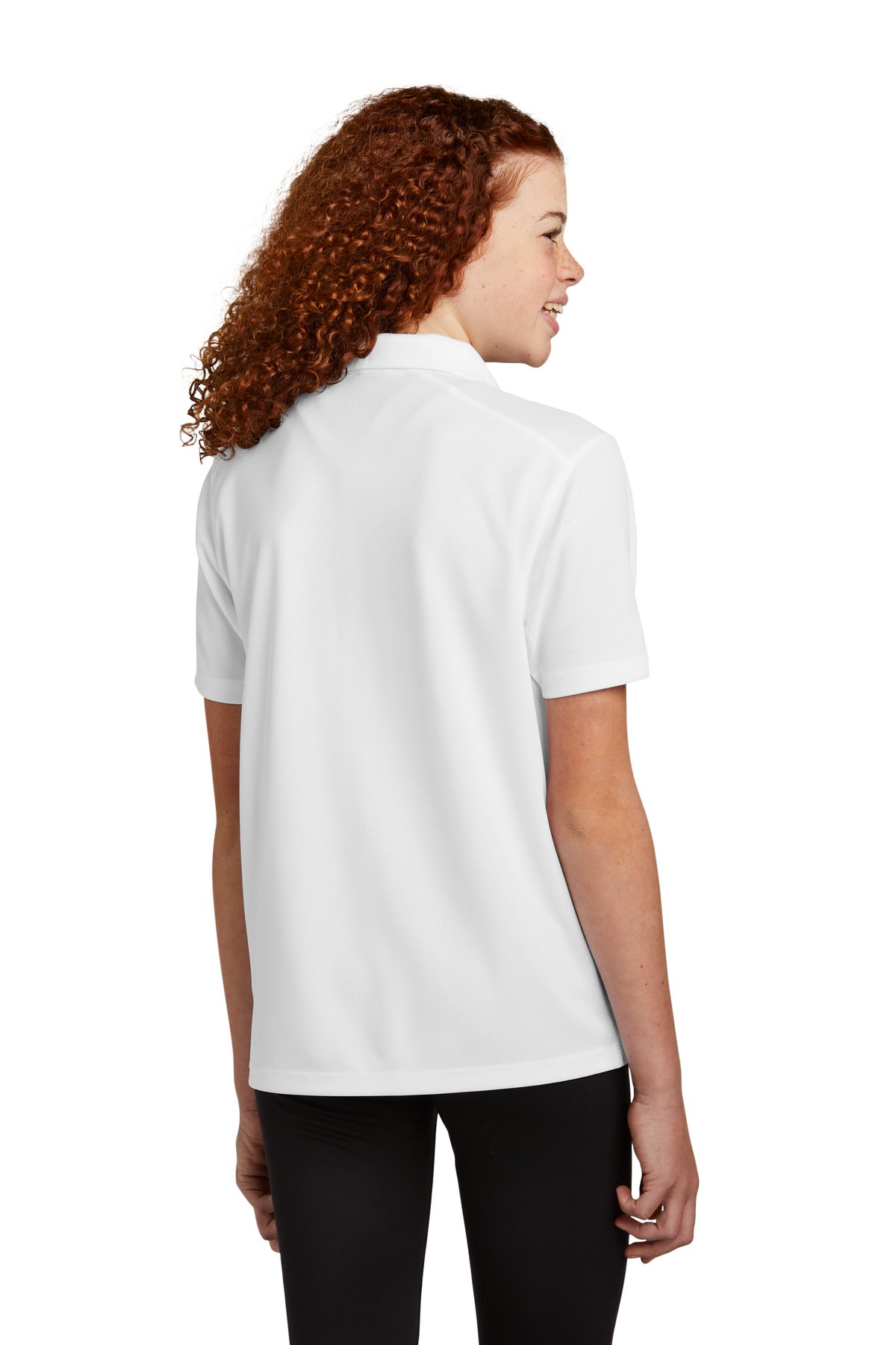 Sport-Tek Youth UV Micropique Polo YST740 - White - back
